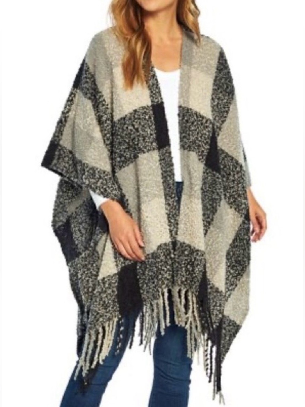 NWT Woolrich Amelia Women’s Gray Plaid Cozy Blanket Wrap - One Size